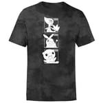 Pokemon Generation 5 Monochrome Starters Men's T-Shirt - Black Tie Dye - XL