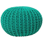 Pouf Rond en Coton Vert Émeraude à Billes de Polystyrène Coussin Intérieur Conr