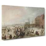 Winter Scene On The Ice Vol.2 By Hendrick Avercamp Canvas Print for Living Room Bedroom Home Office Décor, Wall Art Picture Ready to Hang, 30 x 20 Inch (76 x 50 cm)