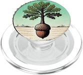 Oak from Acorn Illustration Tree Lovers mighty Oak tree PopSockets PopGrip for MagSafe