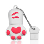 Clé USB 128Go, Clef USB 2.0 Pattes de Chat Flash Drive 128 Go Pendrive Cartoon Lovely Mémoire Stick pour PC, Tablette, Cadeau (Blanc)