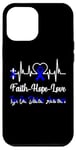 Coque pour iPhone 14 Plus Type One Diabetes Diabetic T1D Heart Beat Christian Cross