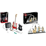 LEGO 21329 Ideas Fender Stratocaster DIY Guitar Model Building Set with 65 Princeton Reverb Amplifier & 21034 Architecture Skyline Model Building Set, London Eye, Big Ben, Tower Bridge Collection