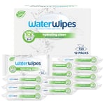 WaterWipes Hydrating Clean Baby Wipes, 720 Wipes (12 Packs), with 99% Water & Aloe Vera Extract, Wet Wipes for Face & Body