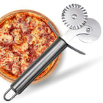 D'Emilia – Coupe de pâte et pizza double roue professionnelle en acier inoxydable pour utilisation en cuisine, roue double tranchante de 4 cm de diamètre, durable et facile à nettoyer