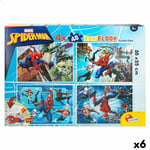 Puzzle Enfant Spider-Man Double face 4 en 1 48 Pièces 35 x 1,5 x 25 cm [6 Uni