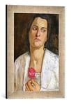 'Encadré Image de Musée Paula de Becker "The scul ptress Clara Rilke de WESTHOFF (1878–1954) 1905 Impression d'art dans le cadre de haute qualité Photos fait main, 30 x 40 cm, argent, Raya