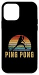 Coque pour iPhone 12 mini Joueur de ping-pong vintage rétro années 70 design ping-pong
