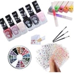 Nagelkit - Dekorationskit - Nagellack, Rhinestone, Nagelstickers multifärg