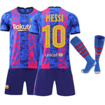 21/22 Europeiska mästerskapet Minnesutgåva Borta(2) F.C. Barcelona MESSI Nr 10 Barn Jersey-paket Barn-28