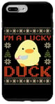 iPhone 7 Plus/8 Plus Funny Duck with Knife Meme - I'm a Lucky Duck Ugly Christmas Case