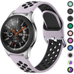 JUVEL Compatible with Samsung Galaxy Watch 3 45mm Strap/Samsung Galaxy Watch 46mm Strap, Dual Colour 22mm Silicone Breathable Sport Replacement Straps for Huawei Watch GT 3 46mm, Large SandpinkBlack