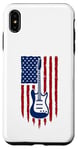 Coque pour iPhone XS Max Drapeau américain guitare électrique drapeau américain pour guitariste drapeau USA