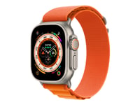 Apple Watch Ultra - 49 Mm - Titan - Ja Smart Klocka Med Alpine Loop - Textil - Orange - Bandstorlek: L - 32 Gb - Wi-Fi, Lte, Uwb, Bluetooth - 4G - 61.3 G