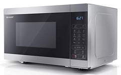 SHARP YC-MG81U-S 28 Litre 900W Digital Microwave with 1100W Grill, 11 power levels, ECO Mode, defrost function, LED cavity light - Silver