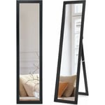 Goplus - Miroir 2 en 1 Mural sur Pied, hd Miroir avec Cadre de Style Moderne, Psyché 147 x 29 cm, sur Toute La Longueur, Idéale pour Votre Vestibule