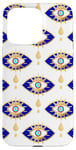 iPhone 15 Pro Max Blue and Gold Evil Eyes Case