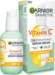 Garnier Vitamin C Serum Cream, 2In1 Formula with 20% Vitamin C Serum & SPF 25 Mo