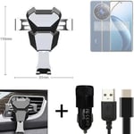  For Realme 12 Pro 5G Airvent mount + CHARGER holder cradle bracket car clamp