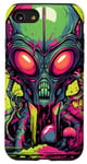 Coque pour iPhone SE (2020) / 7 / 8 Tête d'extraterrestre verte mignonne visage OVNI || Alien