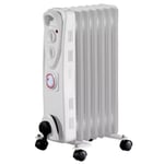 Daewoo Oil Filled Radiator 1500W Portable 7 Fin Heater 3 Heat Settings Timer