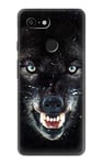 Black Wolf Blue Eyes Face Case Cover For Google Pixel 3