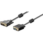 Goobay 34216 Câble DVI-I/VGA FullHD Doré - Connecteur DVI-A (12+5 broches) > Connecteur VGA (15 pôles)