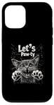 iPhone 12/12 Pro Let’s Paw-ty Cat Graphic Fun Party Cat Design for Pet Lovers Case