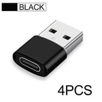 4 Pièces Usb À Type C Otg Adaptateur Usb Usb-C Mâle À Micro Usb Type-C Femelle Convertisseur Pour Macbook Samsung S20 Usbc Otg Connecteur - Type 4 Pcs Black