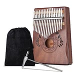 Kalimba 17 Keys, LEKATO Kalimba Instrument Thumb Piano, C Key, Mahogany, Stainless Tines, Marimbas with Song Book/Tuning Hammer/Flannel Bag/Note Stickers, Gift for Beginner(Classic)