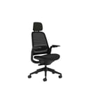 Chaise de bureau ergonomique Steelcase Series 1 avec têtière Noir