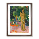 Words Of The Devil By Paul Gauguin Classic Painting Framed Wall Art Print, Ready to Hang Picture for Living Room Bedroom Home Office Décor, Walnut A4 (34 x 25 cm)