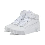 PUMA Carina 2.0 Mid Jr Basket, White White Silver, 39 EU