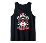 St Bernard My Valentines Hearts Day Dog Mom Dad Tank Top