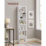 Vasagle - Bibliothèque, Étagère de Rangement 6 Niveaux, Meuble, Cube, pour Salon, Bureau, Chambre, Style Scandinave, 40 x 24 x 178,5 cm, Blanc par