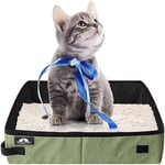 Litière pour Chat Pliable, Bac à Litière de Voyage Portable, Durable et Étanche, Maisons de Toilette pour Chat, pour Famille, Voyage, Camping