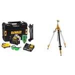 DeWalt - Laser Multilignes 3x360° 12V Li-Ion 2Ah - Niveau Laser Autonivelant 4° & Trépied télescopique aluminium (1.5 m - 3 m) - filetage 5/8" - DE0735-XJ, Argent Multicolore