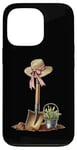 Coque pour iPhone 13 Pro Pelle de jardinage avec nœud Coquette pour la fête des mères