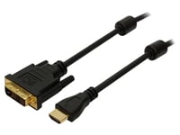 Cable DVI-D -18+1- male HDMI male 2m - Noir