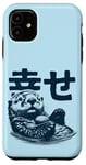 Coque pour iPhone 11 Kanji 'Bonheur' Loutre de Mer avec son Caillou préféré