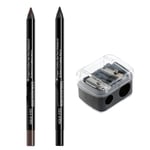 Gel Eyeliner Pencil, Ostoppbar Vattentät Mekanisk Svart & Brun Eyeliner, Kladdfri Eyeliner Pen, Smoky Eye Makeup, 2 Count