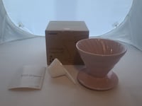 Hario V60 VDC-02-PPR-EX Ceramic Coffee Dripper Pink Size 02 1-4 Cups Japan