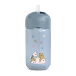 Suavinex, Tasse Apprentissage Bébé, Gourde Paille Enfant, Gobelet Bébé avec Paille en Silicone Flexible, Résiste à la Morsure, Anti-goutte, Apte Lave-vaisselle, +18 Mois, 340 ml, Bears Bleu