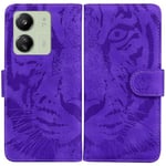 För Xiaomi Redmi 13C 4Gmi 13C 5G/Poco C65 4G Fodral PU Läder Tiger Mönster Telefonfodral