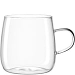 Leonardo Tè per Te Lot de 4 tasses à thé – Grandes tasses à thé en verre borosilicate à paroi épaisse – Fabriqué à la main – Contenance 570 ml – Passe au lave-vaisselle – Passe au micro-ondes – 4