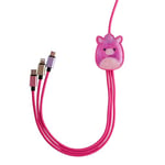 Squishmallows Lola Unicorn 3-In-1 Charging Cable For iPhone, Samsung, Huawei, Sony and LG Phones. Includes A Micro-USB, A USB-C And A Lightning Connector Cable. Charge 3 Devices At Once. 1.2M Length