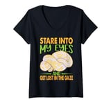 Womens Stare Into My Eyes And Get Lost In the Gaze - Ball Python V-Neck T-Shirt