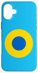 Coque pour iPhone 16 Plus Ukraine Air Force Bleu et Jaune Avion Roundel