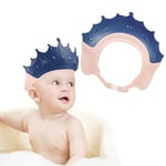 Romon Chapeau Douche Bébé, Réglable Visiere Bonnets de Bain Pour Enfants,Protégez les Yeux et Oreilles des Enfants (Bleu)