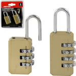 2pc Digit Combination Security Padlock Resettable Luggage Locker Lock DT70175